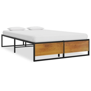 vidaXL, vidaXL Bettgestell Schwarz Metall 120x200 cm