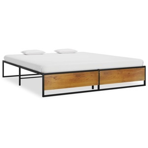 vidaXL, vidaXL Bettgestell Schwarz Metall 160x200 cm, vidaXL Bettgestell Schwarz Metall 160x200 cm