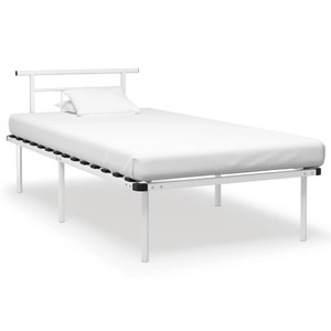 vidaXL, vidaXL Bettgestell Weiß Metall 100x200 cm