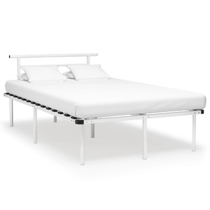 vidaXL, vidaXL Bettgestell Weiß Metall 120x200 cm