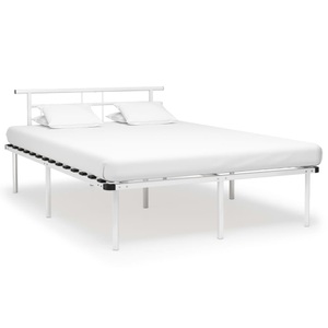 vidaXL, vidaXL Bettgestell Weiß Metall 140x200 cm