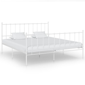 vidaXL, vidaXL Bett Weiß Metall 200x200 cm, vidaXL Bett Weiß Metall 200x200 cm