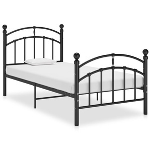 vidaXL, vidaXL Bettgestell Schwarz Metall 90x200 cm, vidaXL Bettgestell Schwarz Metall 90x200 cm