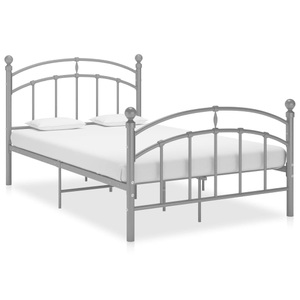 vidaXL, vidaXL Bettgestell Grau Metall 120x200 cm