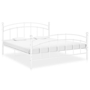 vidaXL, vidaXL Bettgestell Weiß Metall 180x200 cm