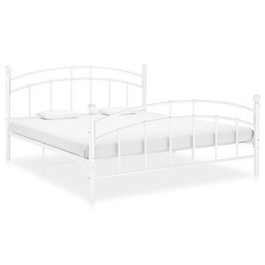 vidaXL, vidaXL Bettgestell Weiß Metall 200x200 cm