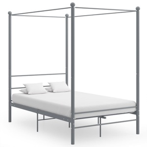 vidaXL, vidaXL Himmelbett Grau Metall 120x200 cm, vidaXL Himmelbett Grau Metall 120x200 cm