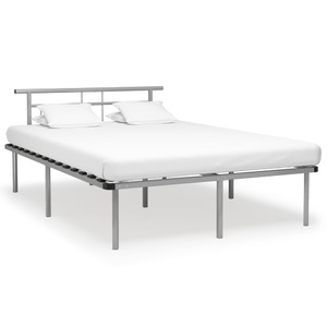 vidaXL, vidaXL Bettgestell Grau Metall 140x200 cm, vidaXL Bettgestell Grau Metall 140x200 cm