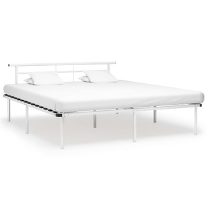 vidaXL, vidaXL Bettgestell Weiß Metall 200x200 cm
