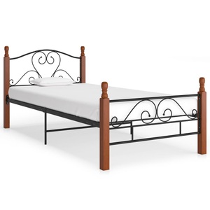 vidaXL, vidaXL Bettgestell Schwarz Metall 90x200 cm, vidaXL Bettgestell Schwarz Metall 90x200 cm