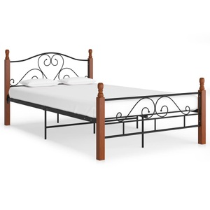 vidaXL, vidaXL Bettgestell Schwarz Metall 120x200 cm