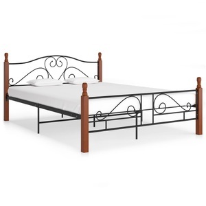 vidaXL, vidaXL Bettgestell Schwarz Metall 160x200 cm, vidaXL Bettgestell Schwarz Metall 160x200 cm