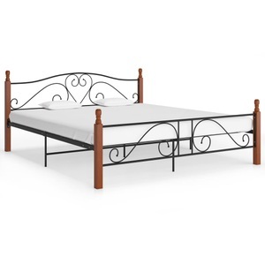 vidaXL, vidaXL Bettgestell Schwarz Metall 180x200 cm, vidaXL Bettgestell Schwarz Metall 180x200 cm