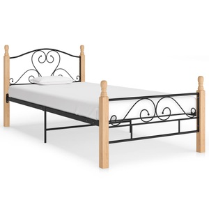 vidaXL, vidaXL Bettgestell Schwarz Metall 100x200 cm
