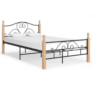 vidaXL, vidaXL Bettgestell Schwarz Metall 120x200 cm