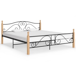vidaXL, vidaXL Bettgestell Schwarz Metall 180x200 cm, vidaXL Bettgestell Schwarz Metall 180x200 cm