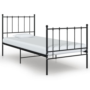 vidaXL, vidaXL Bett Schwarz Metall 100x200 cm, vidaXL Bett Schwarz Metall 100x200 cm