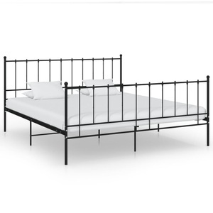 vidaXL, vidaXL Bett Schwarz Metall 140x200 cm, vidaXL Bett Schwarz Metall 140x200 cm
