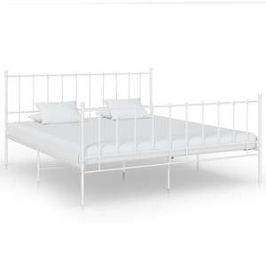 vidaXL, vidaXL Bett Weiß Metall 140x200 cm, vidaXL Bett Weiß Metall 140x200 cm