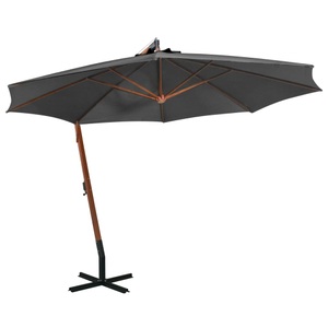 vidaXL, vidaXL Ampelschirm mit Mast Anthrazit 3,5x2,9 m Massivholz Tanne