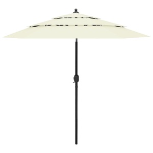 vidaXL, vidaXL Sonnenschirm mit Aluminium-Mast 3-lagig Sandfarben 2,5 m