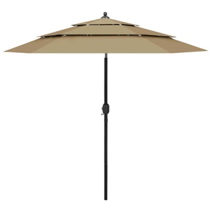 vidaXL, vidaXL Sonnenschirm mit Aluminium-Mast 3-lagig Taupe 2,5 m, vidaXL Sonnenschirm mit Aluminium-Mast 3-lagig Taupe 2,5 m