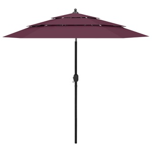 vidaXL, vidaXL Sonnenschirm mit Aluminium-Mast 3-lagig Bordeauxrot 2,5 m, vidaXL Sonnenschirm mit Aluminium-Mast 3-lagig Bordeauxrot 2,5 m