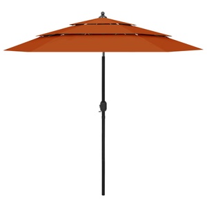 vidaXL, vidaXL Sonnenschirm mit Aluminium-Mast 3-lagig Terracotta-Rot 2,5 m, 