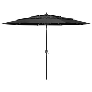 vidaXL, vidaXL Sonnenschirm mit Aluminium-Mast 3-lagig Anthrazit 3 m