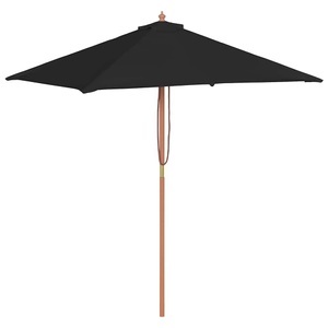 vidaXL, vidaXL Sonnenschirm mit Holzmast Schwarz 150x200 cm, 