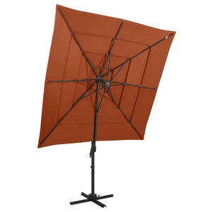 vidaXL, vidaXL Sonnenschirm mit Aluminium-Mast 4-lagig Terrakotta 250x250cm