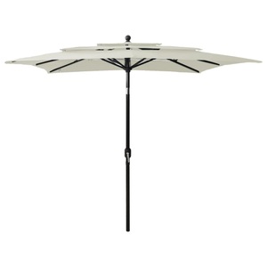vidaXL, vidaXL Sonnenschirm mit Aluminium-Mast 3-lagig Sandfarben 2,5x2,5 m