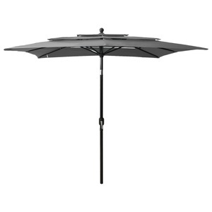 vidaXL, vidaXL Sonnenschirm mit Aluminium-Mast 3-lagig Anthrazit 2,5x2,5 m, vidaXL Sonnenschirm mit Aluminium-Mast 3-lagig Anthrazit 2,5x2,5 m