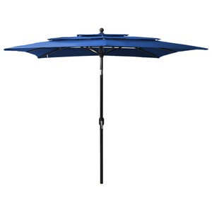 vidaXL, vidaXL Sonnenschirm mit Aluminium-Mast 3-lagig Azurblau 2,5x2,5 m, vidaXL Sonnenschirm mit Aluminium-Mast 3-lagig Azurblau 2,5x2,5 m