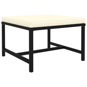 vidaXL, vidaXL Modular-Fußhocker mit Kissen Schwarz Poly Rattan, vidaXL Modular-Fußhocker mit Kissen Schwarz Poly Rattan