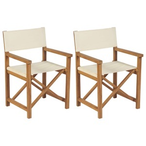 vidaXL, vidaXL Klappbare Regiestühle 2 Stk. Massivholz Teak, 