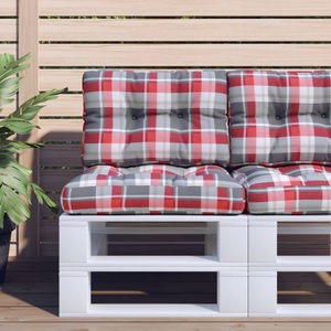 vidaXL, vidaXL Palettensofa-Kissen Rot Karomuster 50x40x12 cm, 