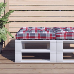 vidaXL, vidaXL Palettensofa-Kissen Rot Karomuster 50x50x12 cm, 