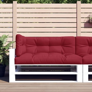 vidaXL, vidaXL Palettensofa-Auflagen 3 Stk. Weinrot, vidaXL Palettenkissen 3-tlg. Weinrot Stoff