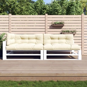 vidaXL, vidaXL Palettensofa-Auflagen 5 Stk. Creme, vidaXL Palettenkissen 5-tlg. Creme Stoff