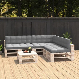vidaXL, vidaXL Palettensofa-Auflagen 7 Stk. Grau, vidaXL Palettensofa-Auflagen 7 Stk. Grau