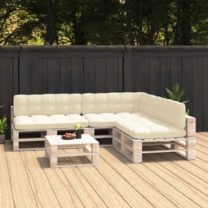 vidaXL, vidaXL Palettensofa-Auflagen 7 Stk. Creme