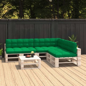 vidaXL, vidaXL Palettensofa-Auflagen 7 Stk. Grün, vidaXL Palettensofa-Auflagen 7 Stk. Grün