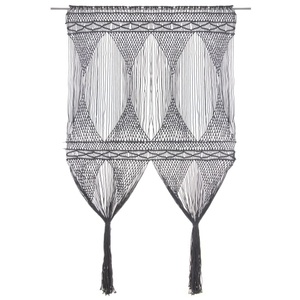 vidaXL, vidaXL Makramee Vorhang Anthrazit 140x240 cm Baumwolle, vidaXL Makramee Vorhang Anthrazit 140x240 cm Baumwolle