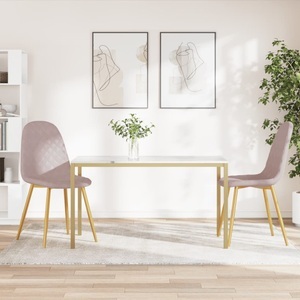 vidaXL, vidaXL Esszimmerstühle 2 Stk. Rosa Samt, vidaXL Esszimmerstühle 2 Stk. Rosa Samt