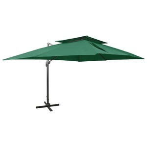 vidaXL, vidaXL Ampelschirm mit Lüftung Grün 400x300 cm