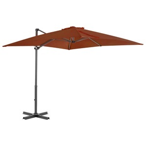 vidaXL, vidaXL Ampelschirm mit Aluminium-Mast Terrakotta-Rot 250x250 cm