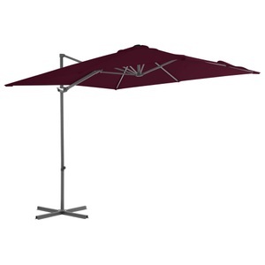 vidaXL, vidaXL Ampelschirm mit Stahlmast Bordeauxrot 250x250 cm