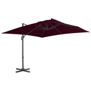 vidaXL, vidaXL Ampelschirm mit Aluminium-Mast Bordeauxrot 300x300 cm, vidaXL Ampelschirm mit Aluminium-Mast 300x300 cm Bordeauxrot