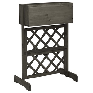 vidaXL, vidaXL Garten-Spalier mit Blumenkasten Grau 45x30x74 cm Tannenholz, 